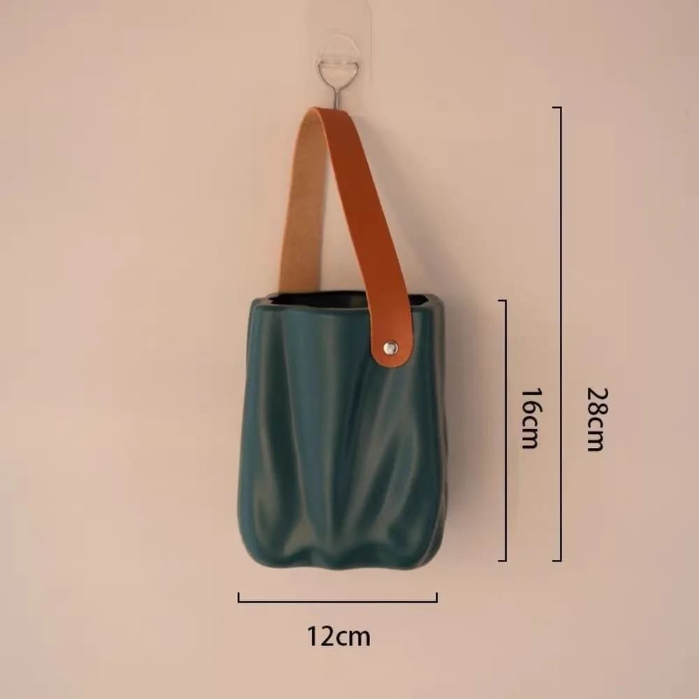Vase créatif portable en forme de sac à main pour fleurs DIY, vase à fleurs en plastique pour plante