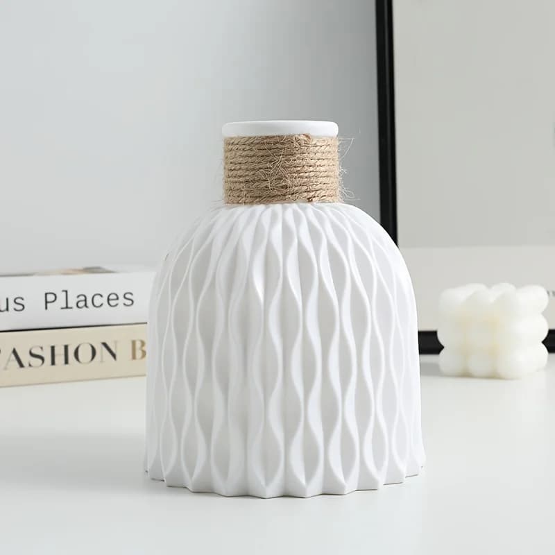 Vase en plastique ondulé, pot de fleur, style nordique moderne, 1 pièce, décoration pour la maison,