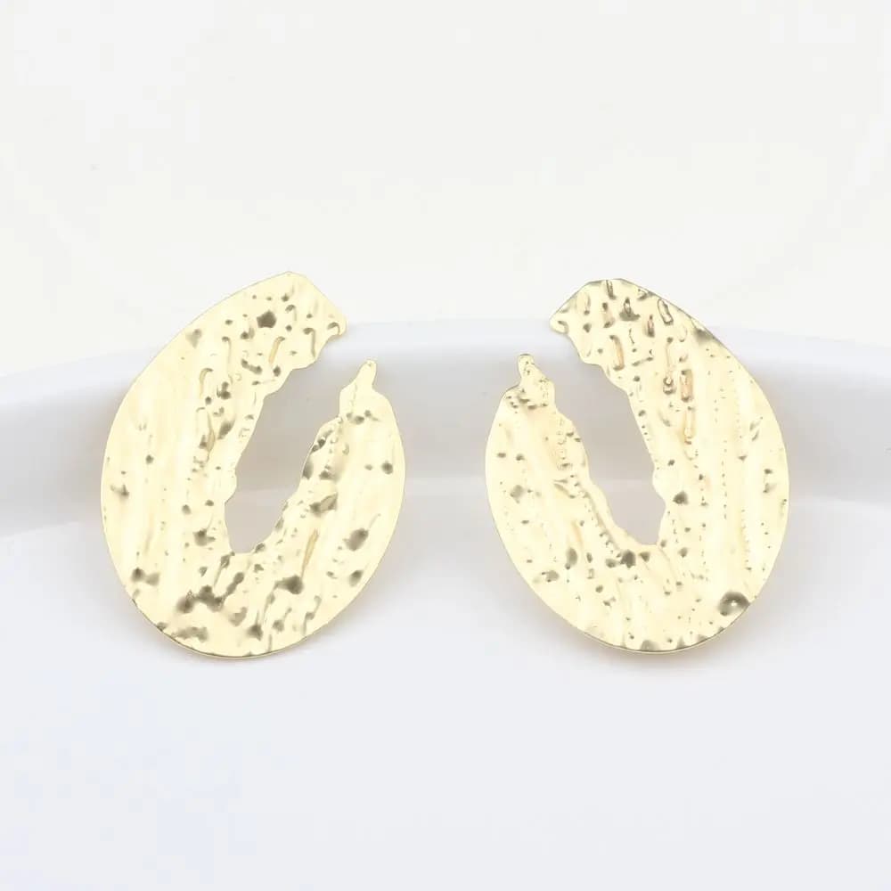 Connecteurs de boucles d'oreilles géométriques exagérées en alliage de Zinc, 6 pièces/lot, pour bric