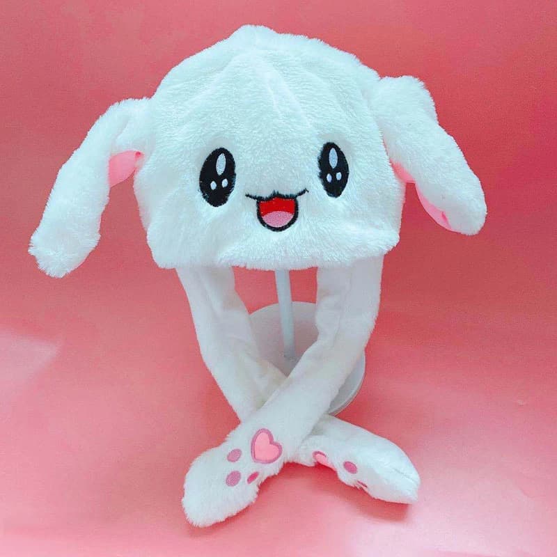 Chapeau Oreilles de Lapin avec LED Shoous en Peluche, Couvre-Chef Amusant avec Oreilles Mobiles, pou