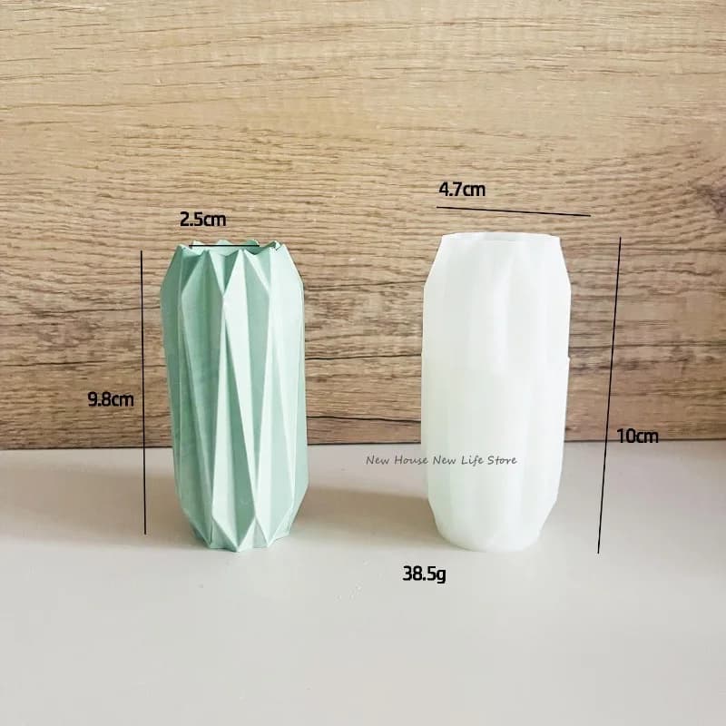 Vase en diamant, moule en Silicone, Vase à fleurs géométrique, moule de moulage en béton, ciment, Po
