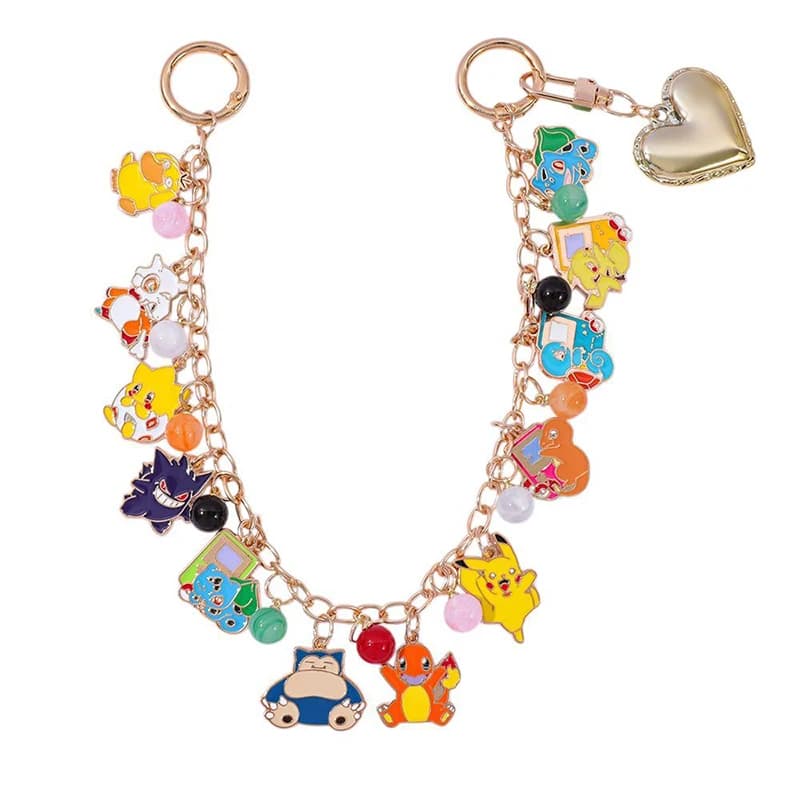 Breloque de sac Pokémon, chaîne mignonne Pikachu, Charizard, Gengar, Snorlax, pendentif en émail, po