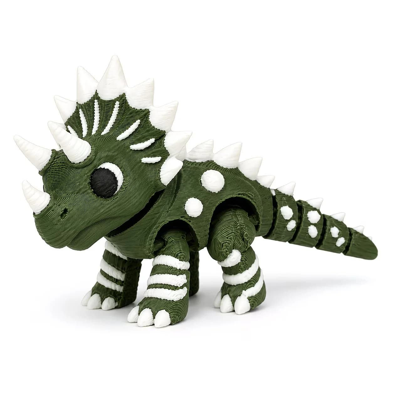 Statue d'ornement de Triceratops vert - Décoration d'intérieur confortable, pièce d'art artisanale p