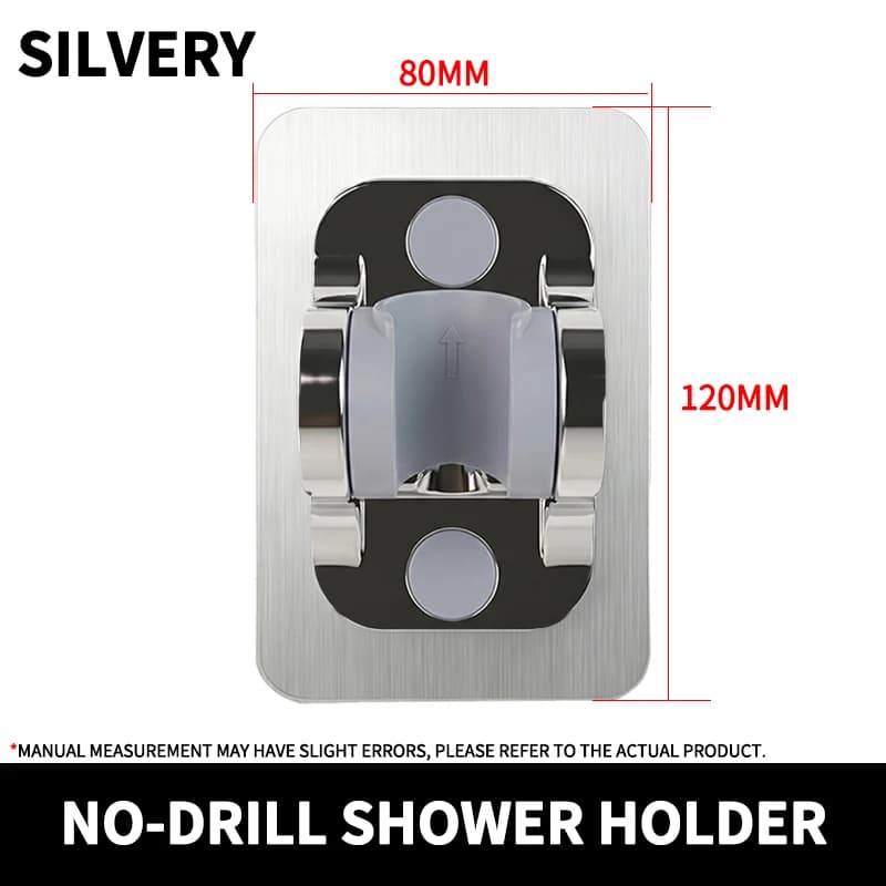 Support de douche sans perçage, support de douche réglable, fixation murale adhésive pour douchette