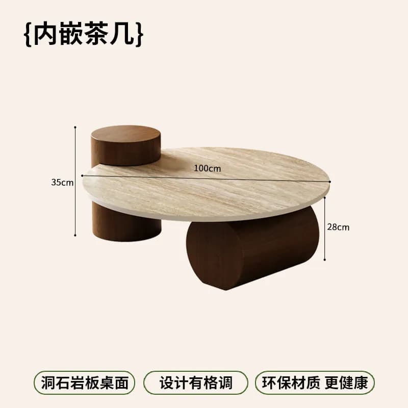 Table basse vintage en bois, ronde, pour cuisine, couloir, extérieur, salon, mobilier classique