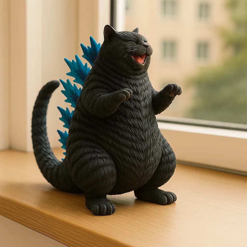 Goth chat monstre chat Figurine statue drôle moche mignon maison bureau bureau décoration créative