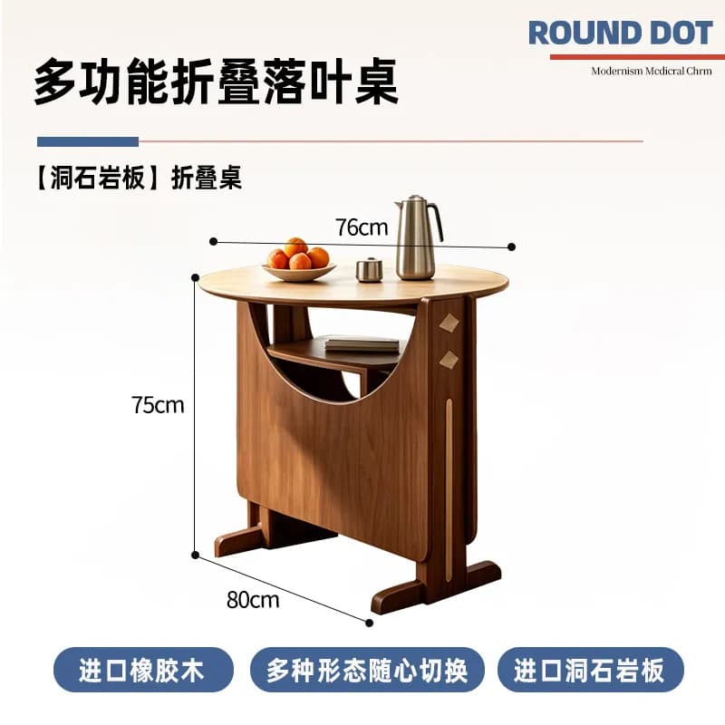 Table à manger pliable, table ronde pour cuisine, petits espaces, table contemporaine, table portabl