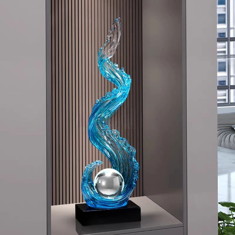 Sculpture de décoration intérieure abstraite en résine