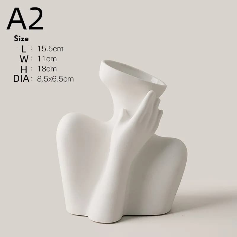 Nouveau Vase humain créatif, conteneur d'arrangement de fleurs de salon, Pot de fleur en céramique,