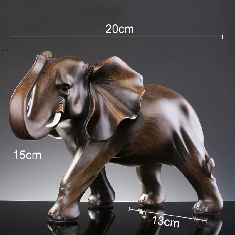 Sculpture d'éléphant en bois, Imitation d'animaux, Sculpture en résine, artisanat, décoration de bur