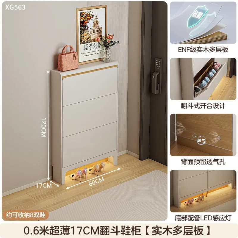 Meuble à chaussures d'angle étroit en bois avec portes, design élégant, Organizador De Zapatos, Meub