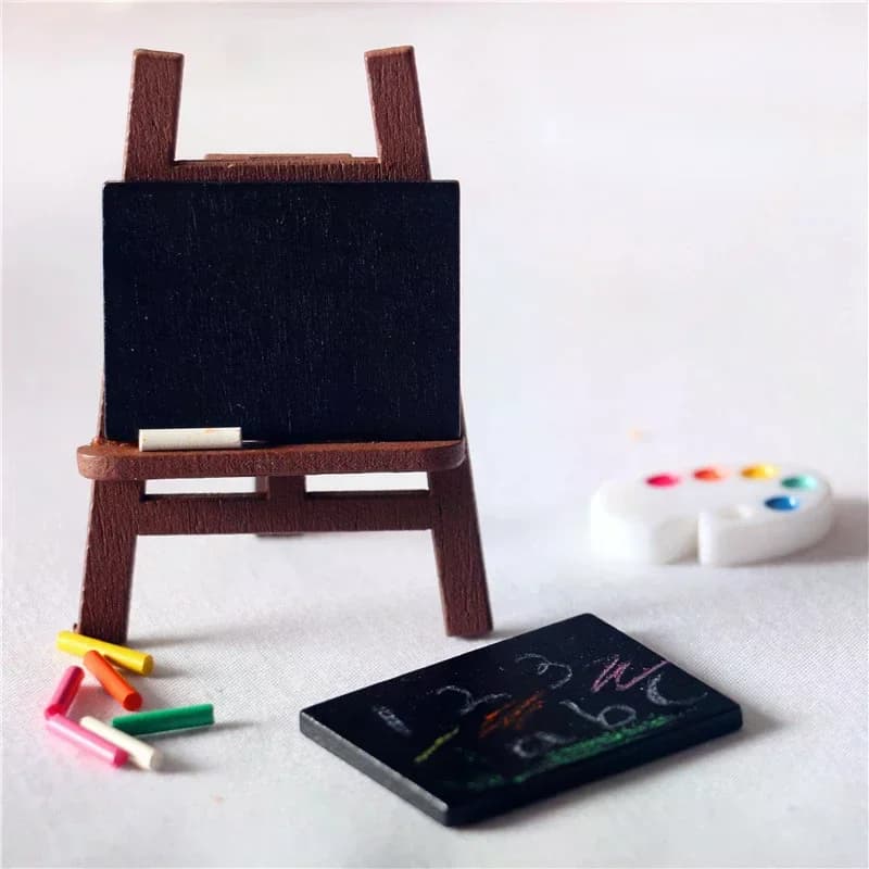 1 ensemble d'accessoires de bricolage pour maison de poupée, Kit de support de craie pour tableau no