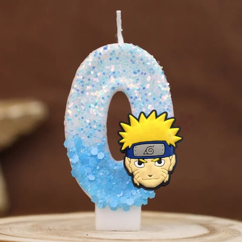 Bougie thème Naruto numéro d'anniversaire 0-9, fête à thème pour enfants, gâteau d'anniversaire de m
