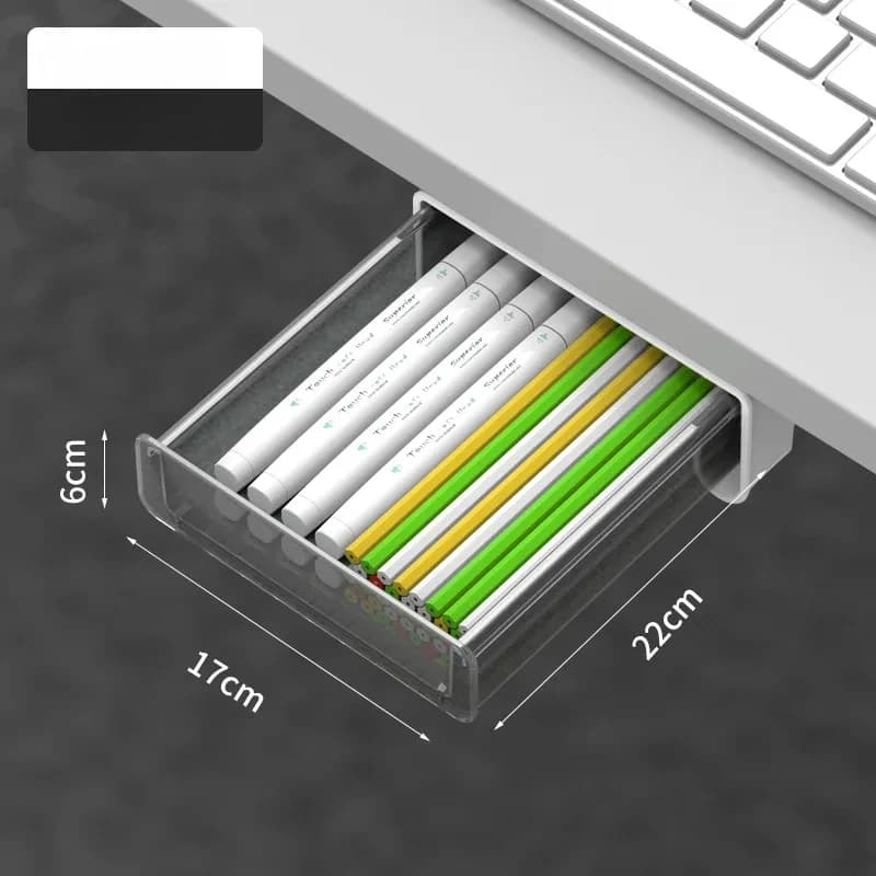 Boîte de rangement de bureau transparente, tiroir caché, organisateur de fournitures de bureau, supp