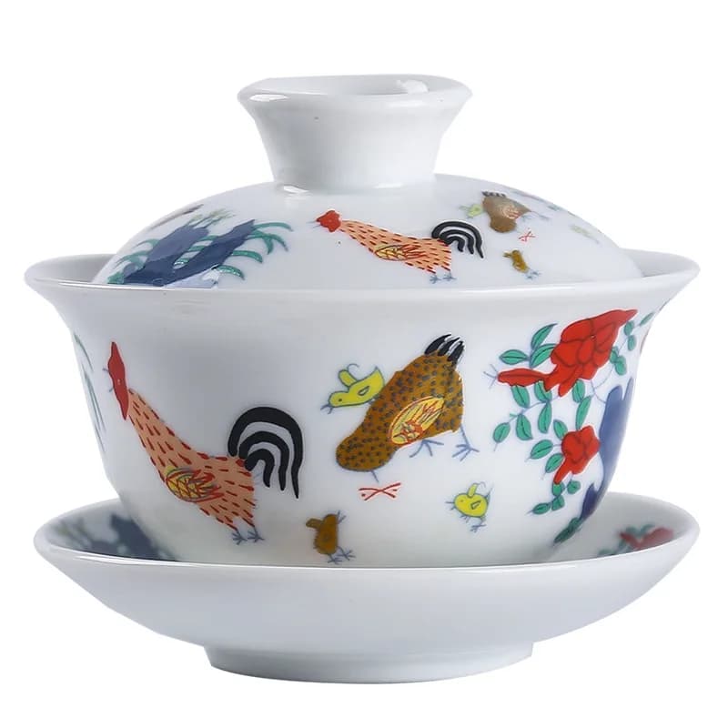 Service à thé imitant la dynastie Ming gai wan, service à thé en porcelaine, service de thé en porce