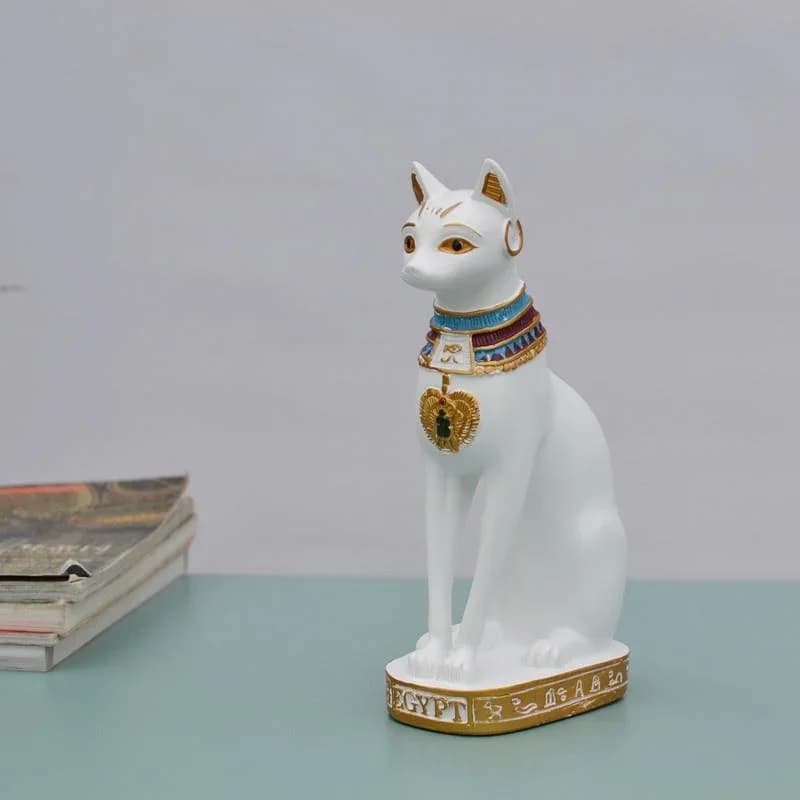 Statue de chat ornement chat égyptien Figurine Statue décoration Vintage chat déesse Statue maison j