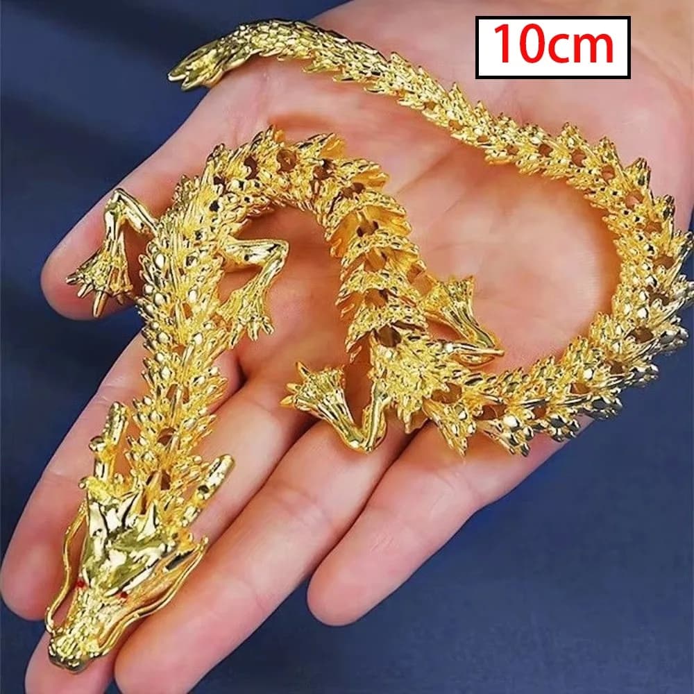 Statue de Dragon doré en alliage 3D majestueux, avec membre mobile, symbole de puissance et porte-bo