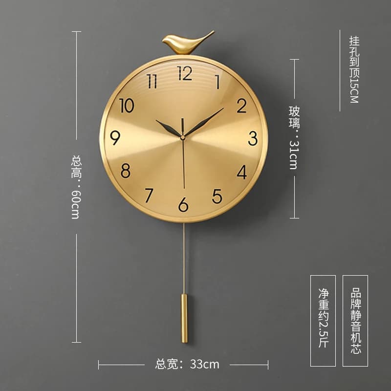 Horloge murale ronde pour Restaurant, Design moderne, luxe, pour salon, Art classique, décoration De