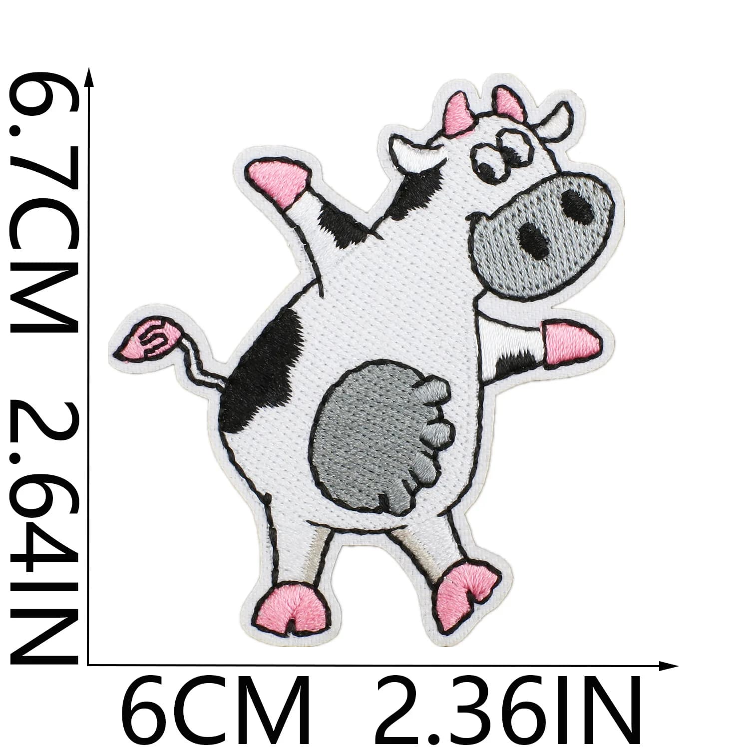 Patchs brodés de vache pour vêtements de famille, appliques d'anime de bétail, fer sur la série de d