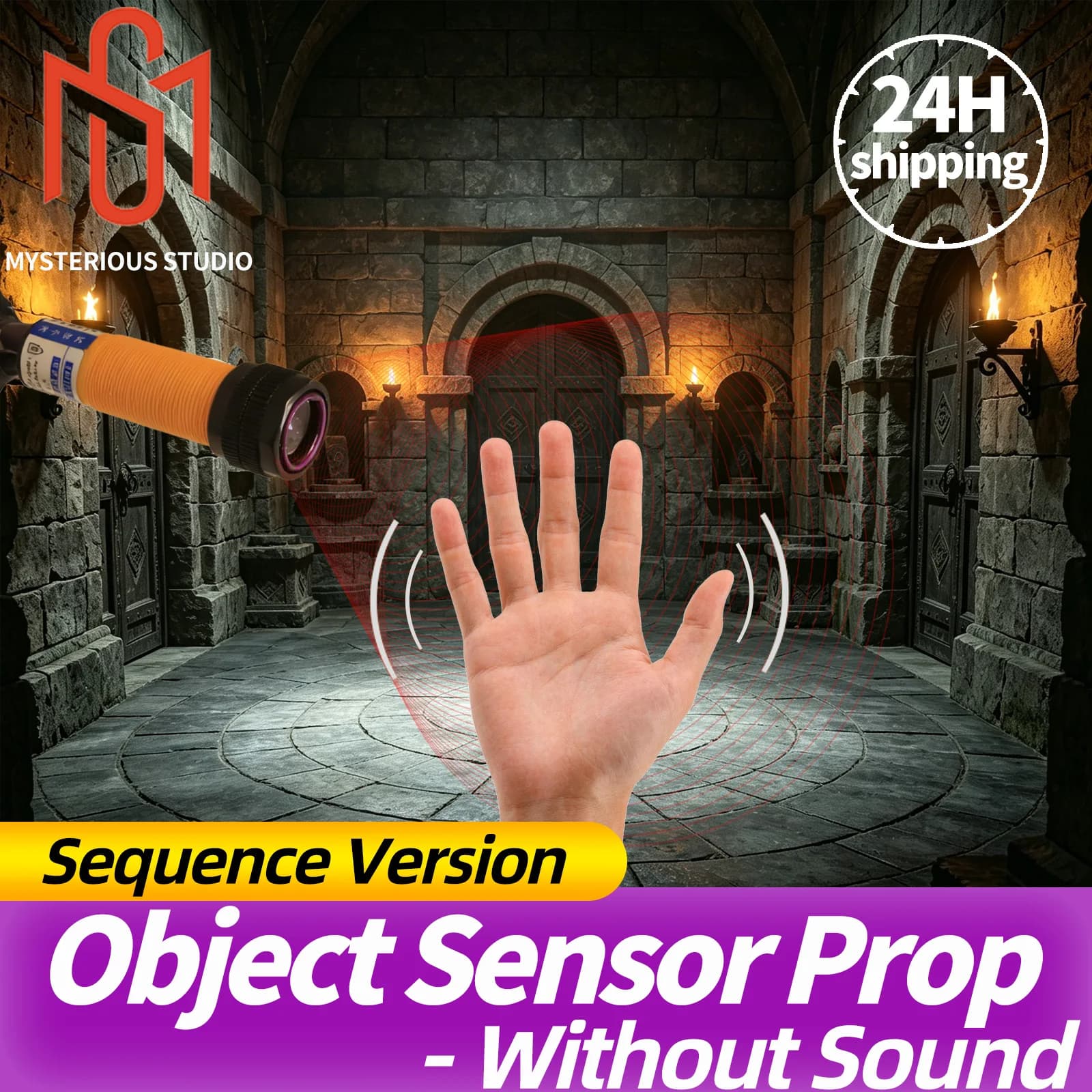 Accessoires de jeu d'évasion Mysterious Studio : Capteur d'objets – Placer n'importe quel objet près