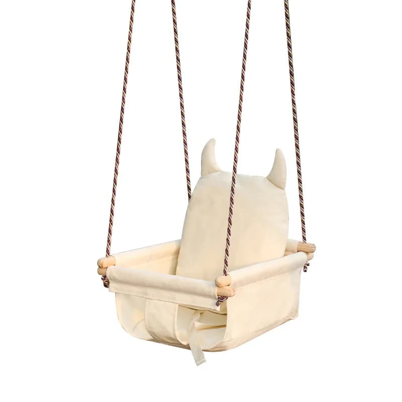 Balançoire suspendue en bois pour bébé avec ceinture de sécurité souple, balançoire intérieure/extér