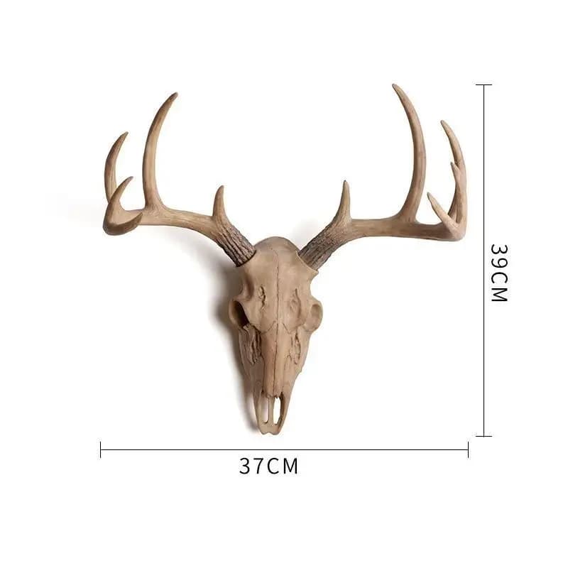 Vintage tête de cerf montage mural résine bois Plaque ferme Lodge cabine décor rustique maison burea