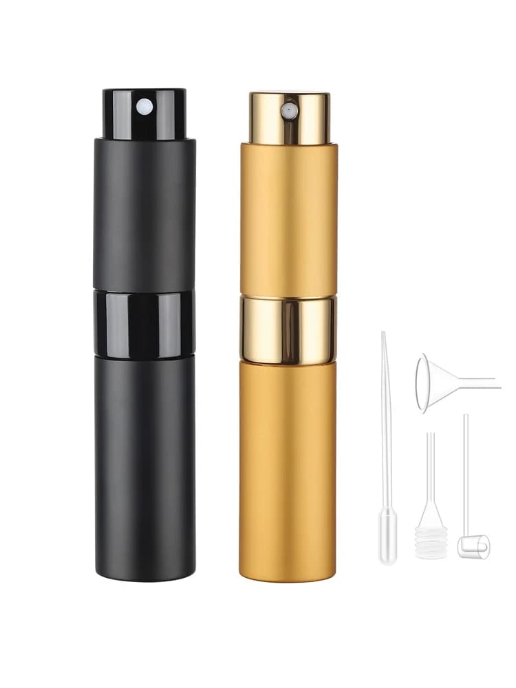 Ensemble de voyage de parfum nébuliseur de 8ML, 2 pièces + 4 accessoires, 2 flacons pulvérisateurs +