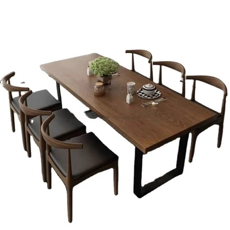 Ensemble de table de restaurant en bois massif de meubles de salle à manger modernes