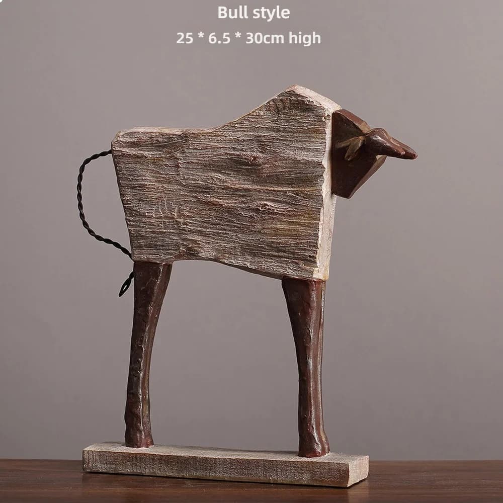 Sculpture de cheval vintage – Statue en résine de trot abstraite, décor d'art animal fabriqué à la m