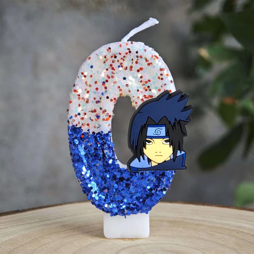 Bougie thème Naruto numéro d'anniversaire 0-9, décorations de gâteaux à thème pour enfants, bougies