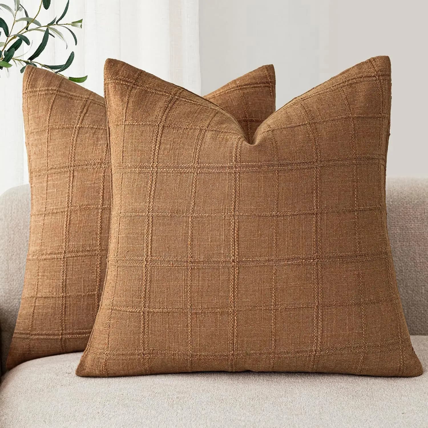 Housse de coussin carrée blanche, taie d'oreiller décorative en Chenille de ferme, 45x45CM, pour can