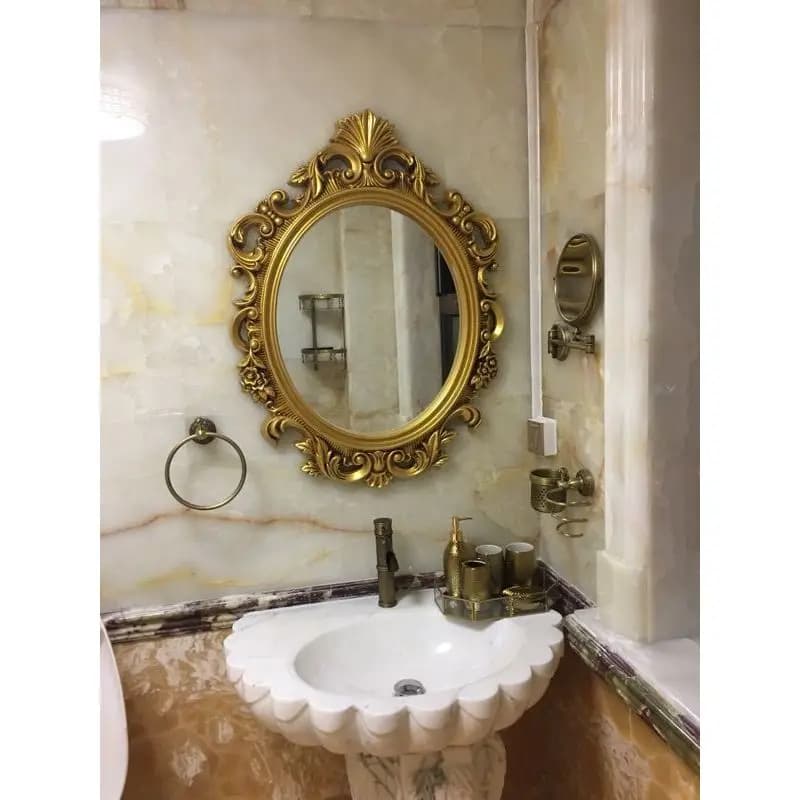 Miroir de maquillage Vintage mural esthétique ovale Design européen miroir salle de bain adolescente