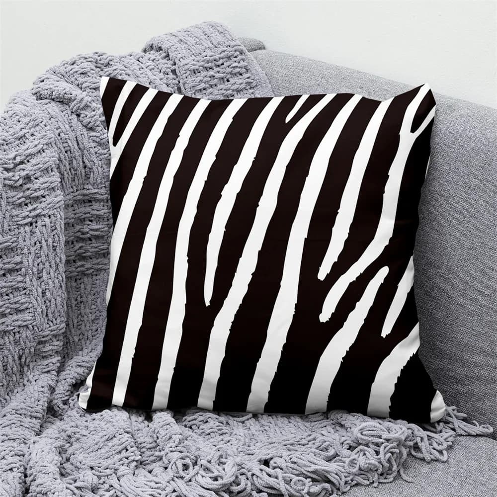 Taie d'oreiller à motif géométrique imprimé zèbre, coussin de canapé, décoration nordique pour la ma