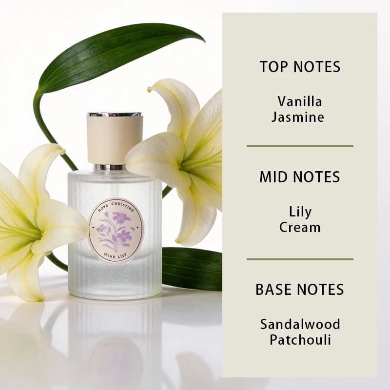 HOPE CHRISTINE Parfum Lily pour Femme, Parfum Floral Original Longue Durée 50ML EAU DE TOILETTE pour