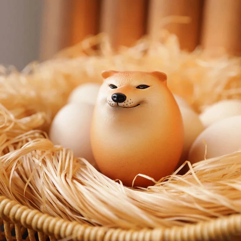 Décoration créative en forme d'œuf pour chien et œuf, Shiba Inu réaliste, décoration de bureau pour