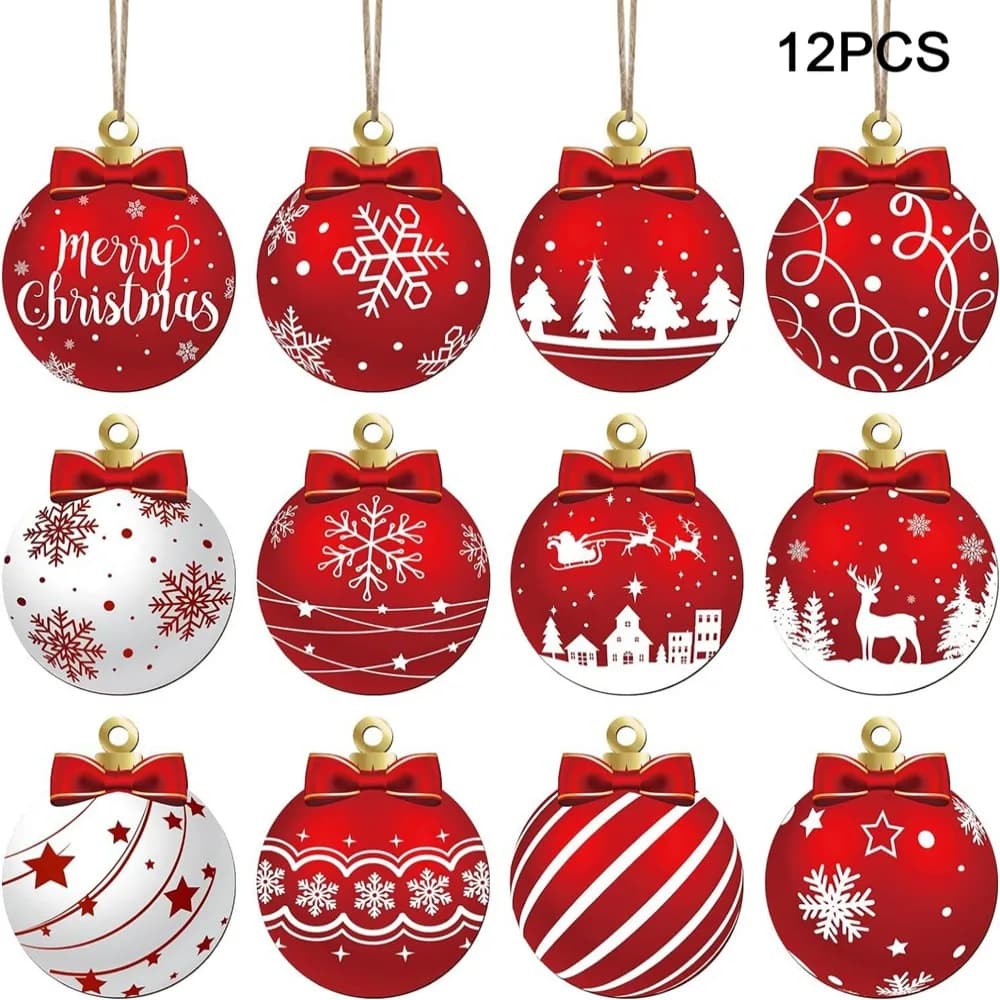 Nouveaux pendentifs en bois de Noël, creux, faits à la main, à suspendre à la porte, décorations cré