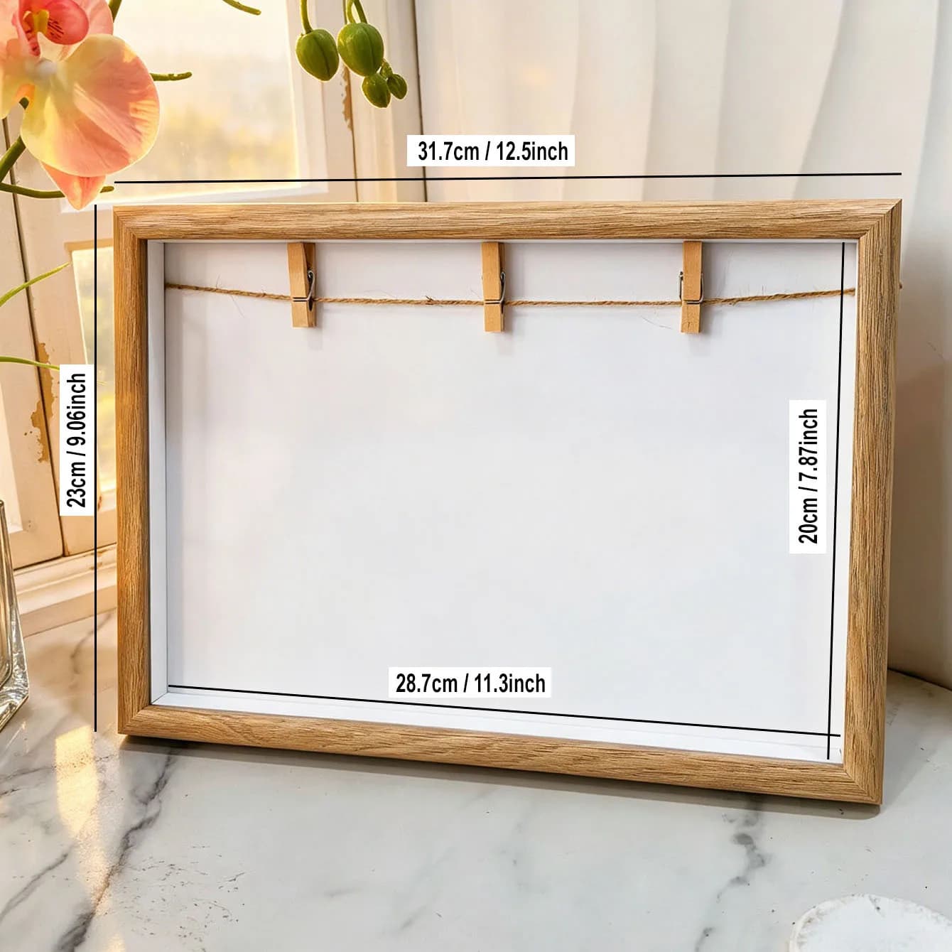 Cadre photo en bois avec 3 pinces, cadre photo DIY pour photos de 4/5 pouces, décoration intérieure