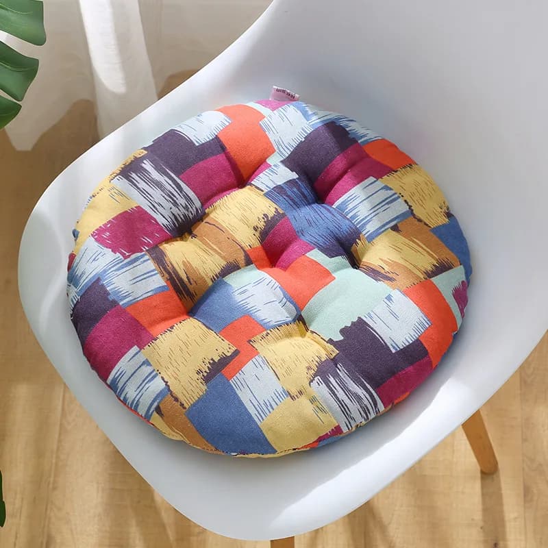Coussin de Siège Circulaire en Tissu Ethnique, Polymères de Yoga, Optique et Confortable, pour Chais