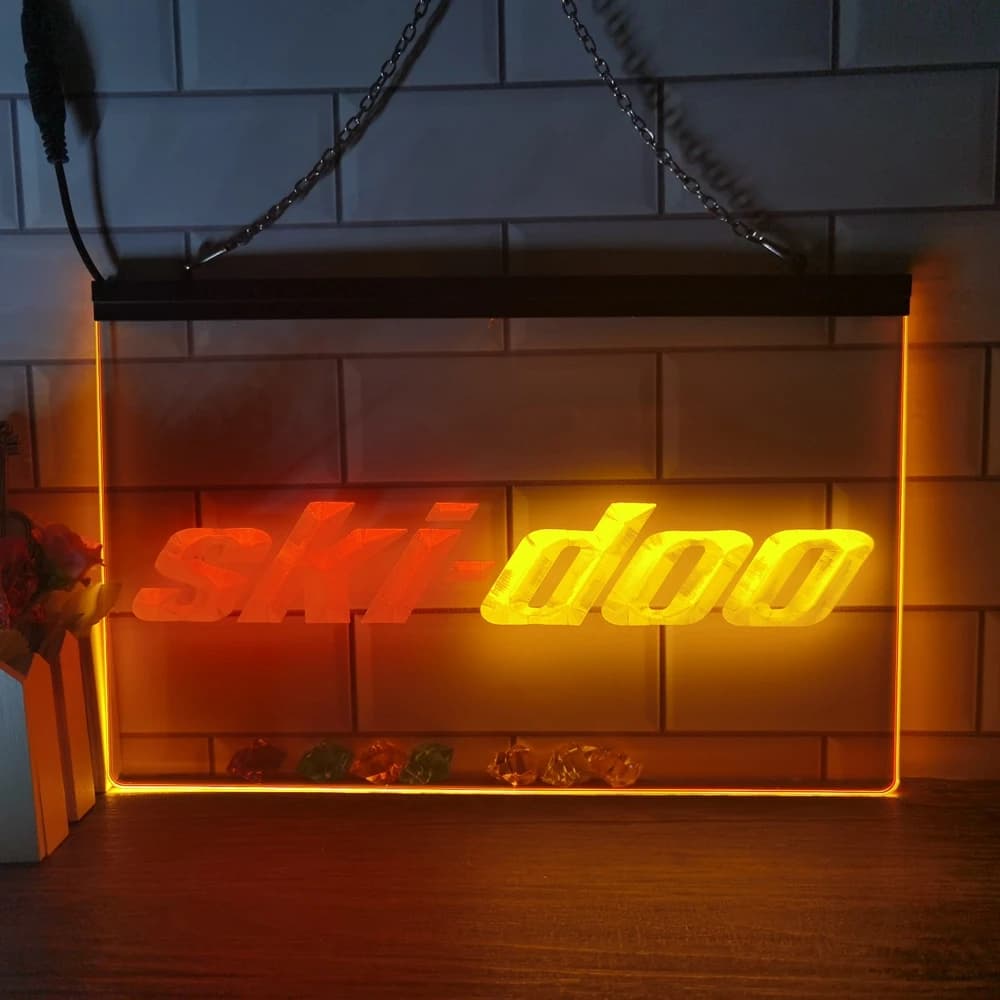 Enseigne au néon LED ski doo, motoneiges, décoration d'intérieur, nouvel an, mariage, chambre à couc