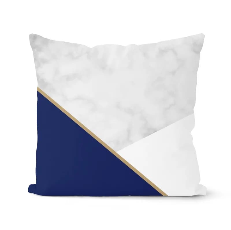 Housse de coussin bleu marine géométrique, coussin décoratif, décoration d'intérieur