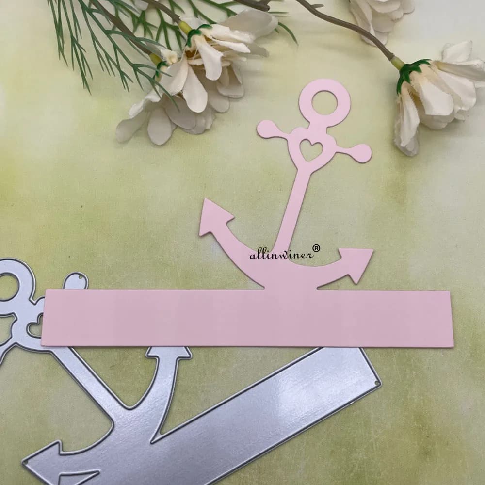 Matrices de découpe en métal, cadre d'ancre de voile, bricolage artisanal, Scrapbook, carte en papie
