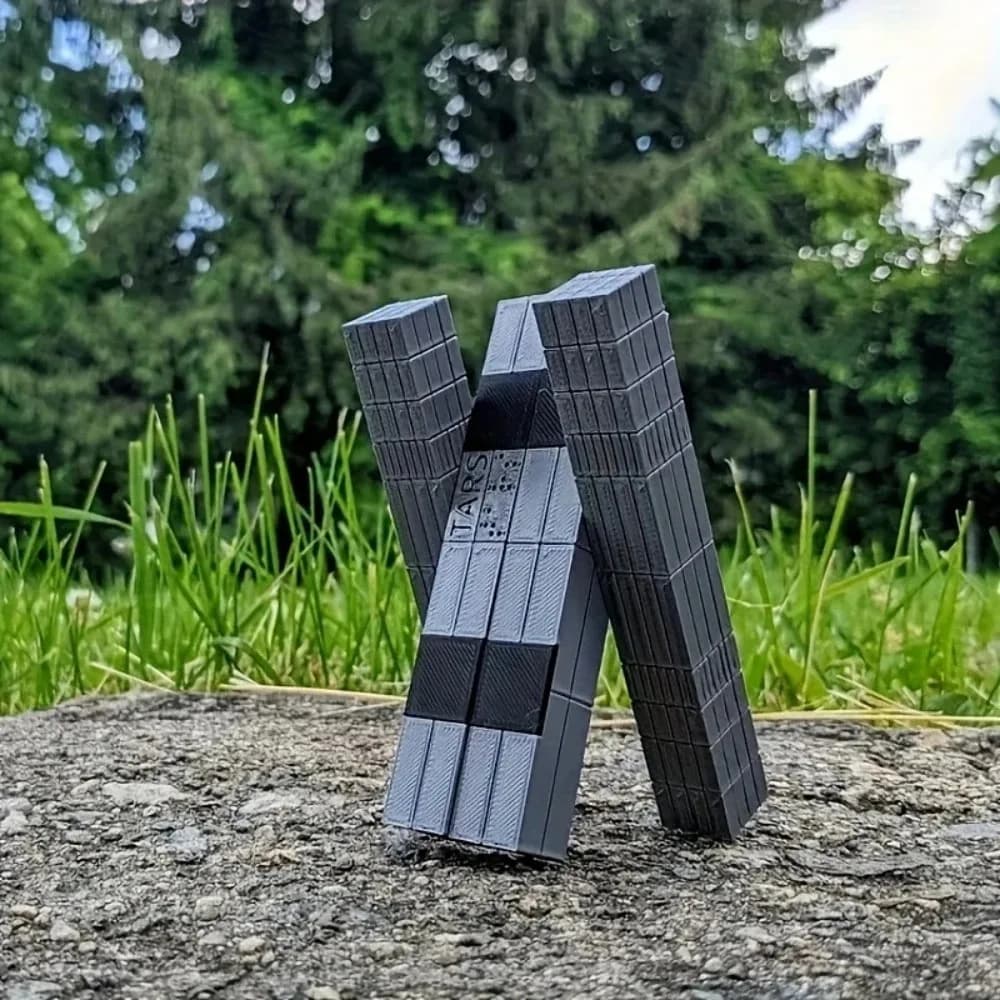 Modèle de robot Interstellar Tars imprimé en 3D, finition métallique, plastique durable, décoration