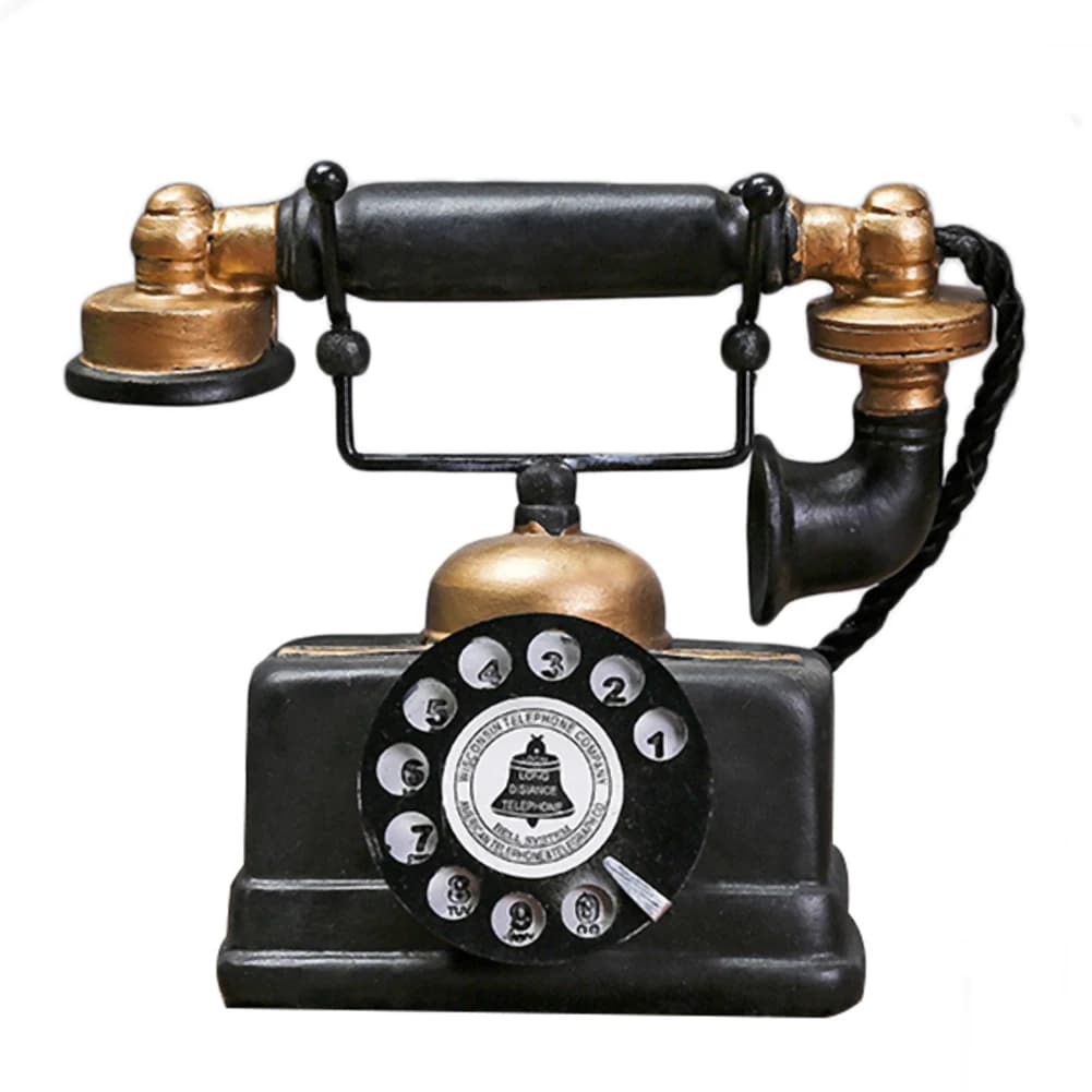 Téléphone fixe vintage, modèle rétro, fabrication exquise, ornement de bureau pour la décoration de