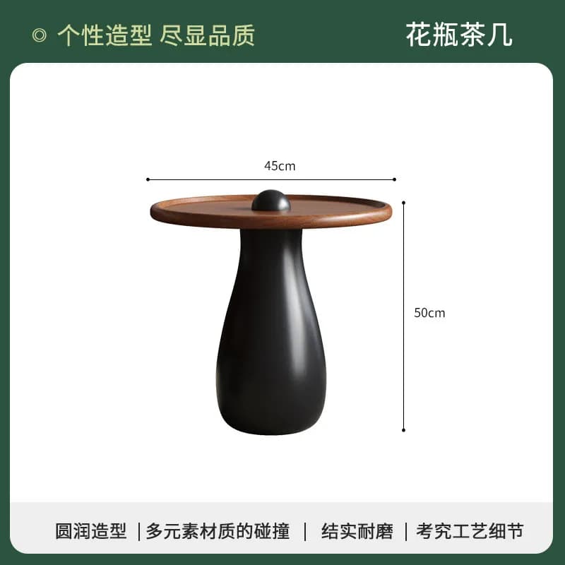 Tables basses rondes modernes en bois, design minimaliste, petites tables basses avec rangement, mes