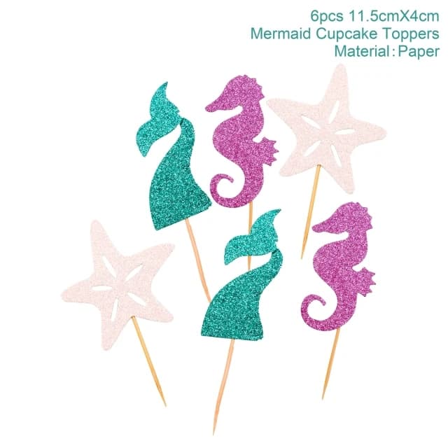 Décor de fête en forme de petite sirène pour fille, fournitures pour 1er anniversaire, cadeaux pour