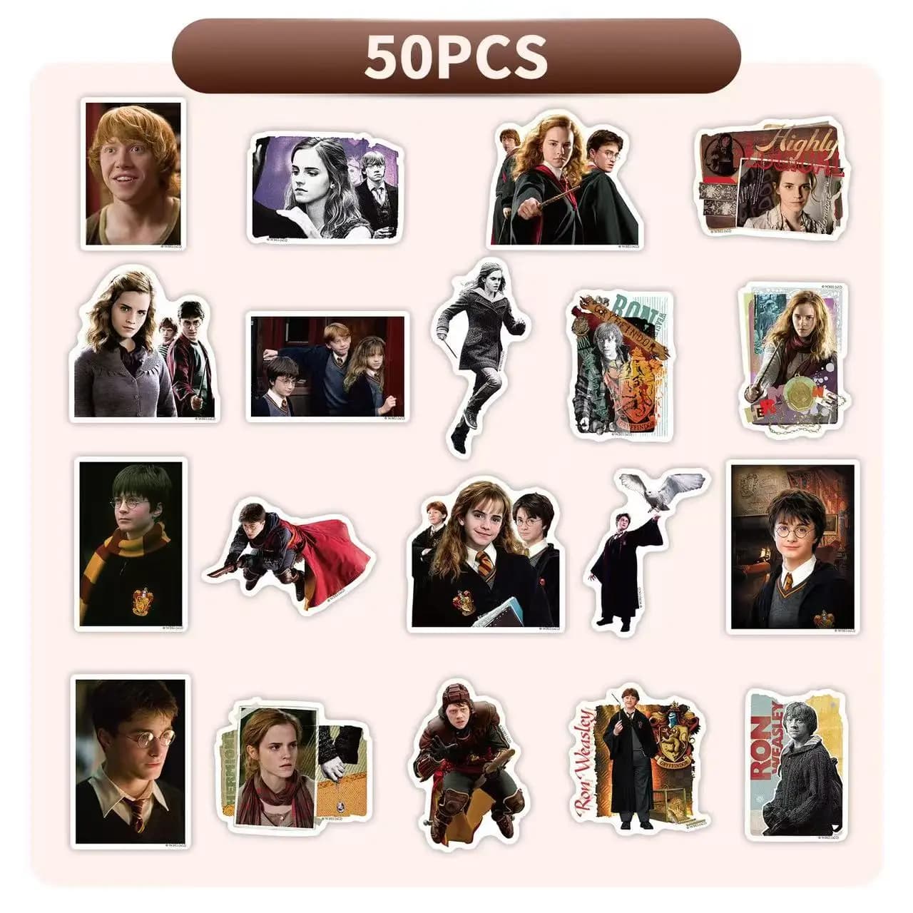 Autocollants imperméables Harry Potter, 50 pièces/ensemble, pour carnet, album photo, cadre photo, c