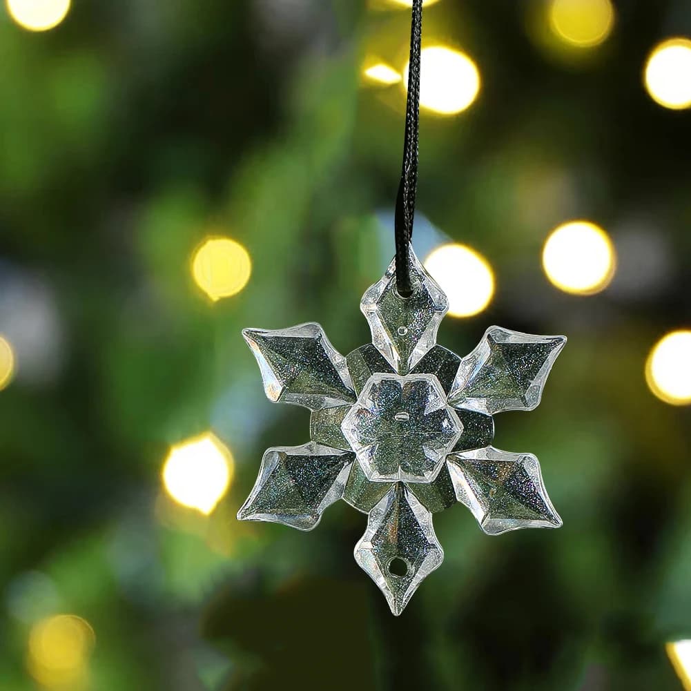 Flocon de neige Transparent suspendu décorations acrylique salle jardin avant-toit bricolage Camping