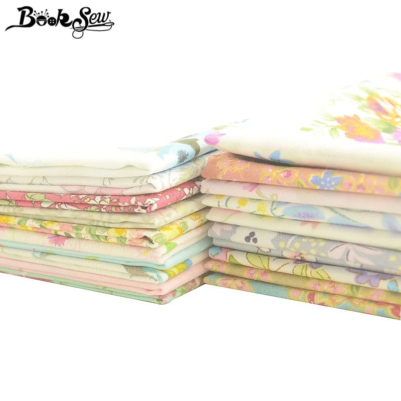 Booksew-Tissu 100% coton à motif de fleurs, 20x50cm/pièce, Telas Algodon, Patchwork, couture, coussin, Quits T, DIY, textile de maison, grill