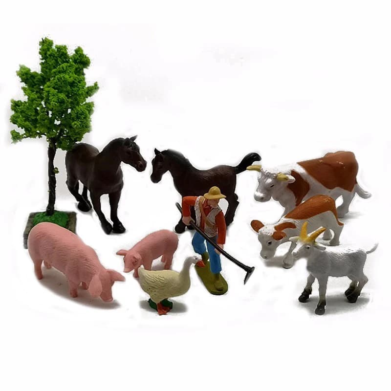 Figurine Miniature de Décoration de Ferme, Cochon, Cheval, Vache, Mouton, Canard, Artisanat, Mini Lapin, Décor de Jardin, Ornement de Maison, Accessoires de Bricolage