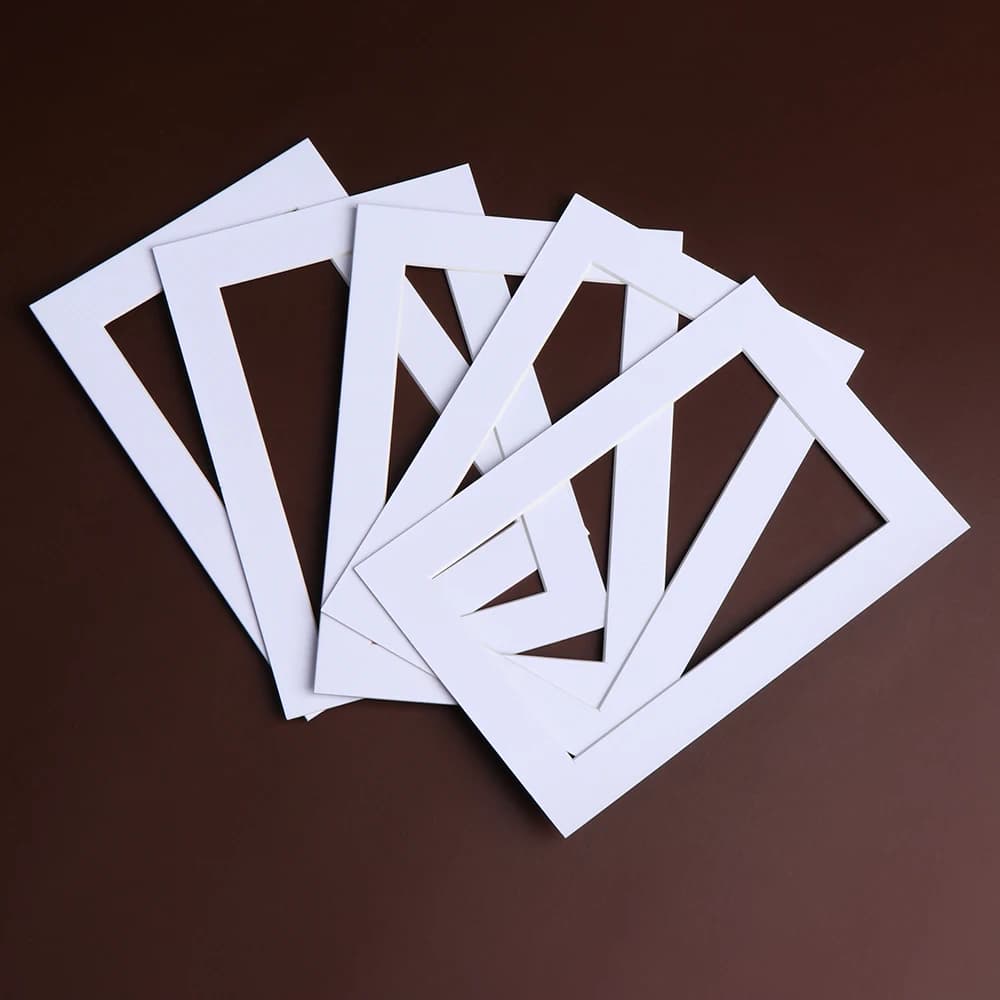Tapis Photo blanc de 6/7/8/10 pouces, 5 pièces/lot, supports en papier rectangulaires, Surface texturée Unique pour cadres Photo, dessins animés